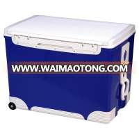 70L cooler box with roll cooler with wheels ice chest/cooler box/fishing box/Vaccine carriers box(Marine & Camping)